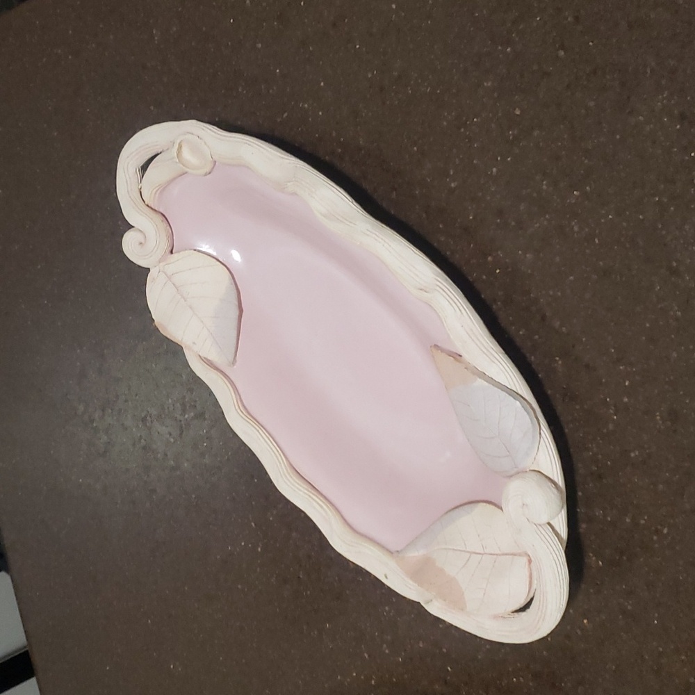 Brigitte Haag Studio Art Pottery Handled Serving Bowl/Dish Pink Ceramic. Pottery